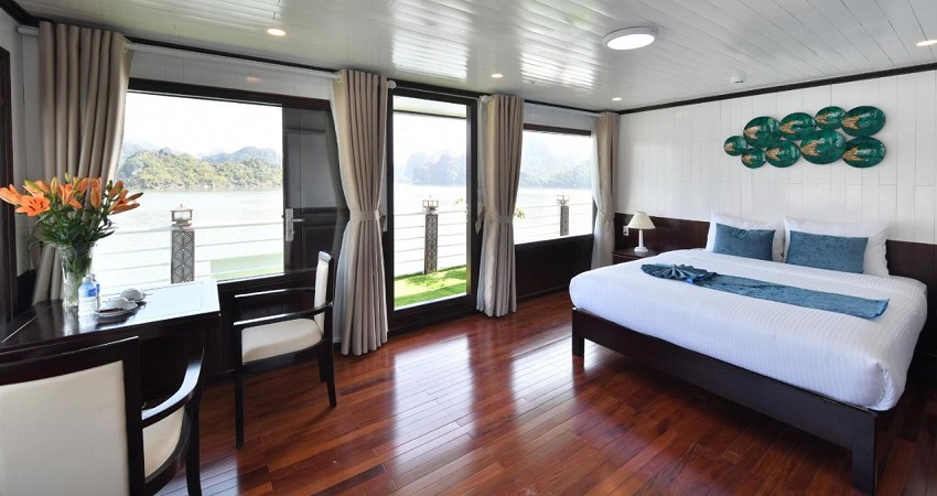 Phòng ngủ hiện đại trên du thuyền 4 sao Sapphire Cruise