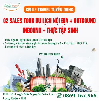 Smile Travel tuyển dụng việc làm ngành du lịch