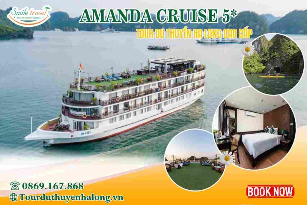 Tour Du thuyền Amanda Hạ Long 5 sao 2N1Đ