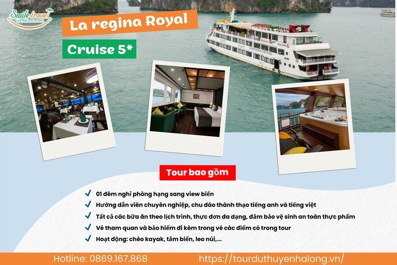 Tour du thuyền La Regina Royal 5 sao