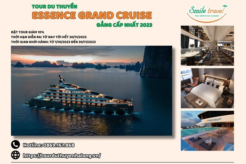 Tour du thuyền Essence Grand Cruise đẳng cấp nhất 2023