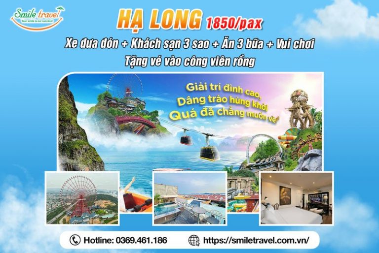 Combo du lịch Hạ Long tặng vé vào công viên Rồng