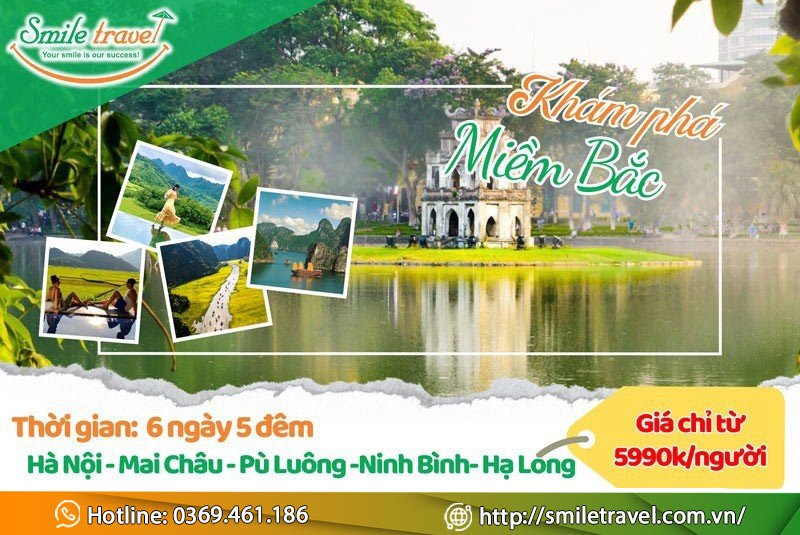 Tour miền Bắc 6 ngày 5 đêm: Hà Nội – Mai Châu – Pù Luông –  Ninh Bình – Hạ Long