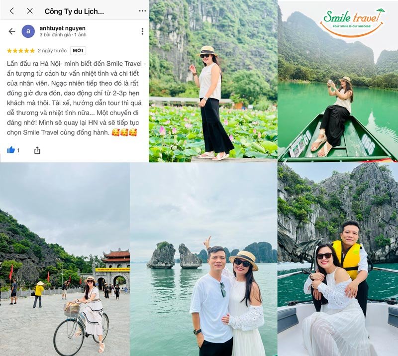 Feedback khách hàng đánh giá tour Hạ Long và tour Ninh Bình của Smile Travel