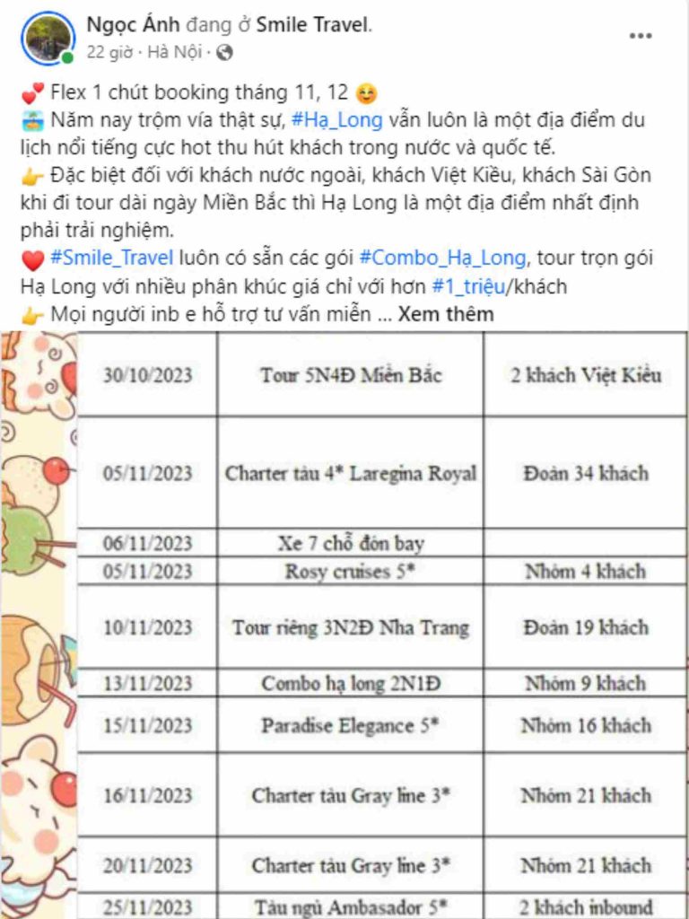 Tour du lịch của công ty Smile Travel