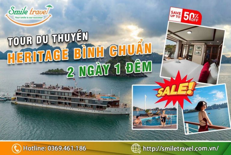 Tour Du thuyền Heritage Bình Chuẩn 2 Ngày 1 Đêm