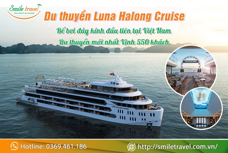 Du thuyền Luna Halong Cruise có bể bơi đáy kinh đầu tiên trên vịnh 