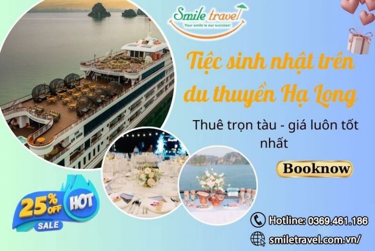 Du thuyền tổ chức sinh nhật trên vịnh hạ long đẹp xịn