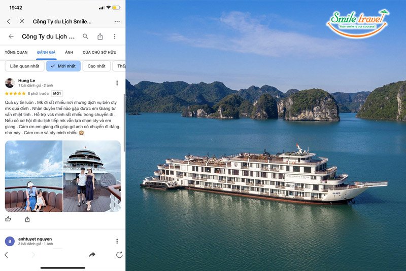 Feedback khách hàng đánh giá tour du lịch Hạ Long của Smile Travel