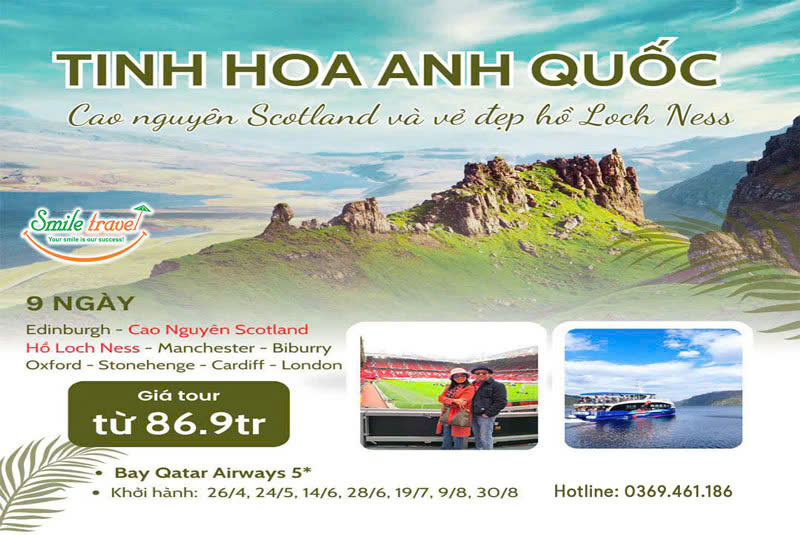 Tour du lịch Anh Quốc lễ 30/4-1/5