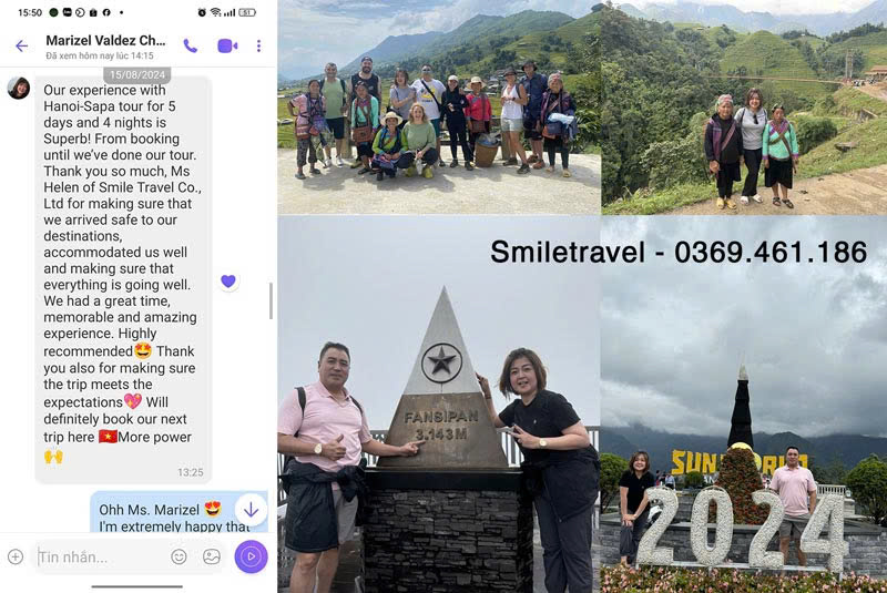 Feedback khách hàng đánh giá Tour Sapa - Tour miền Bắc Smile Travel