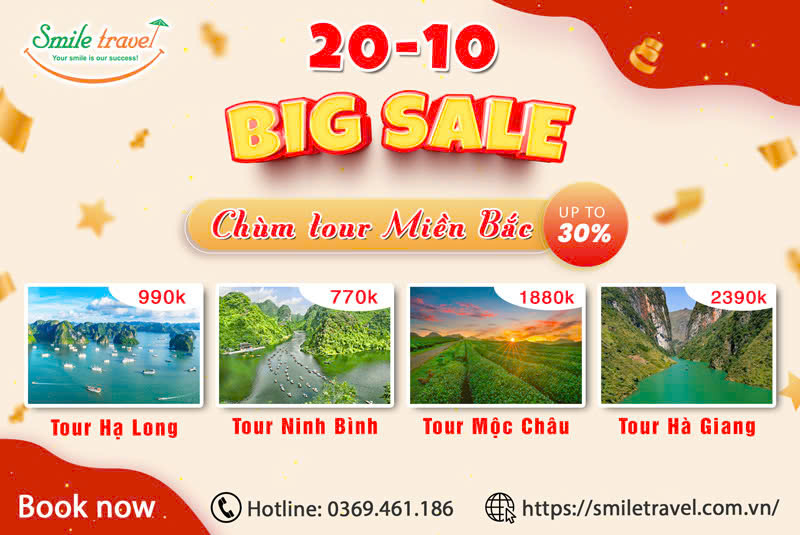 Chùm tour miền Bắc khuyến mại tưng bừng - sale mừng ngày 20/10