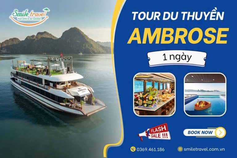 Tour du thuyền Ambrose Cruise Hạ Long 1 ngày
