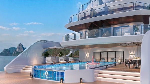 Du thuyền Diana Cruises thiết kế sang trọng cùng bể bơi 4 mùa view vịnh 
