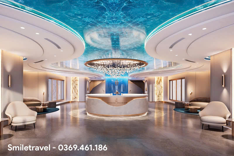 Ấn tượng đầu tiên là sảnh lễ tân cực rộng và sanh