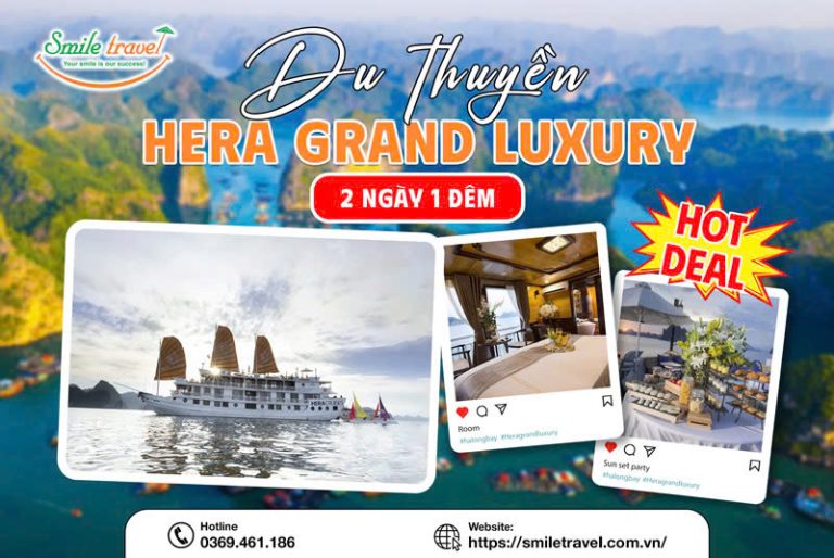 Tour du thuyền Hera Grand Luxury 2 ngày 1 đêm
