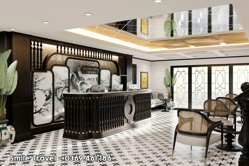 Sảnh lễ tân rộng đẹp đón tiếp khách hàng chu đáo