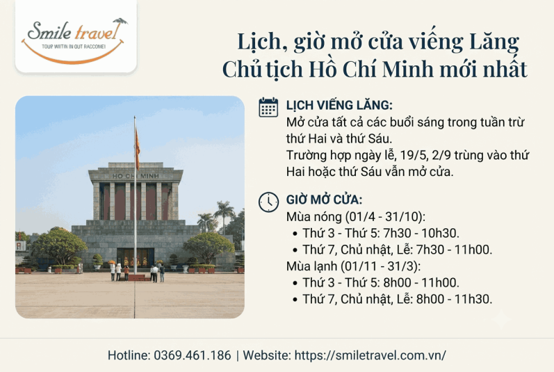 Giới thiệu Lăng Bác và lịch, giờ mở cửa viếng Lăng mới nhất