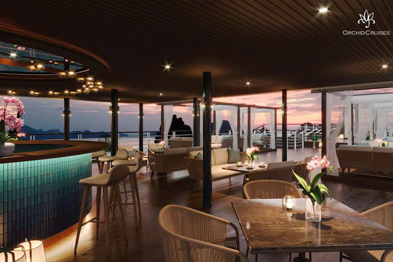 Du thuyền Orchid Luxury Cruise có sundeck siêu rộng 