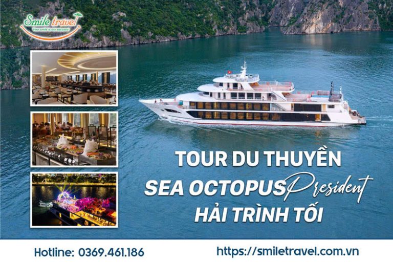 Tour du thuyền Sea Octopus President hải trình tối